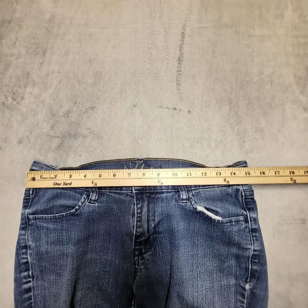 Old Navy Flirt Jeans Womens 6 Petites Blue Straight Mid-Rise Slim Stretch